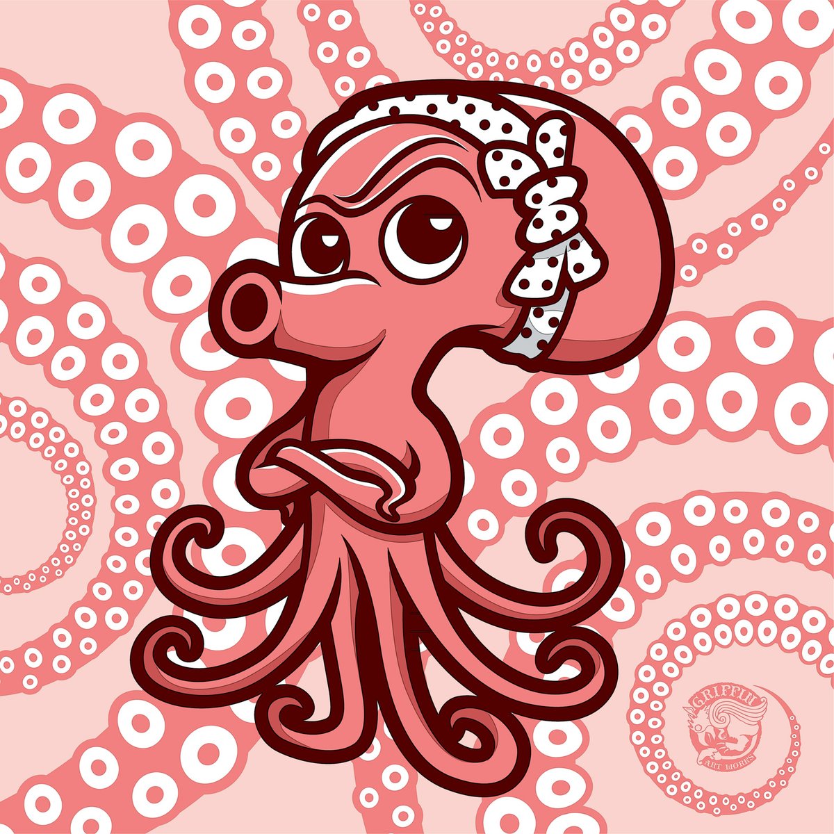 きょうは #タコの日 っチュー事で再掲ですが昔仕事で描いたボツキャラ。 
#イラスト #illustrations #OctopusDay 