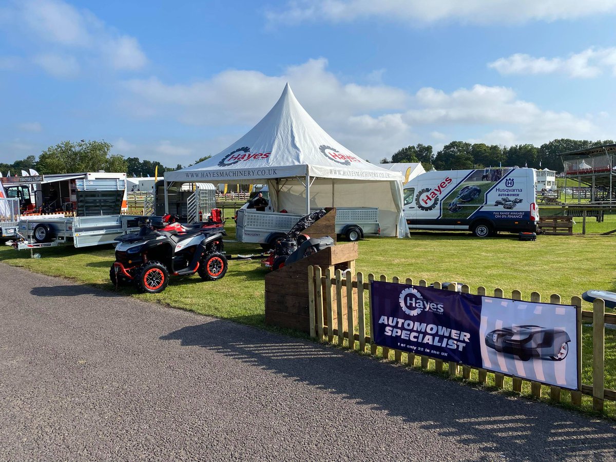 HayesGardenMach's tweet image. We are all set up for the Devon County Show this weekend. 🤩

Let us know in the comments below if you’re coming along too!
.
.
@nugenttrailers   @segwaypowersports_uk   @logicmanufacturing  @husqvarnauk 
.
#devoncounty #DCS2021