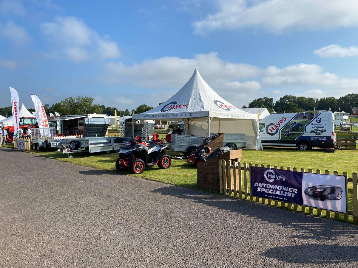 HayesGardenMach's tweet image. We are all set up for the Devon County Show this weekend. 🤩

Let us know in the comments below if you’re coming along too!
.
.
@nugenttrailers   @segwaypowersports_uk   @logicmanufacturing  @husqvarnauk 
.
#devoncounty #DCS2021