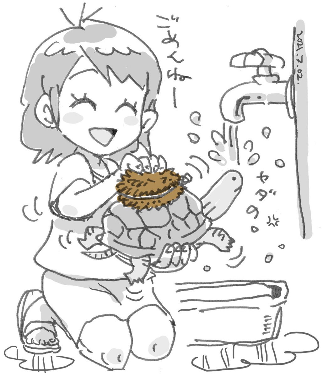 #たわしの日 
#束子の日
うちでは亀さんの甲羅と水槽磨き用で重宝してます。 