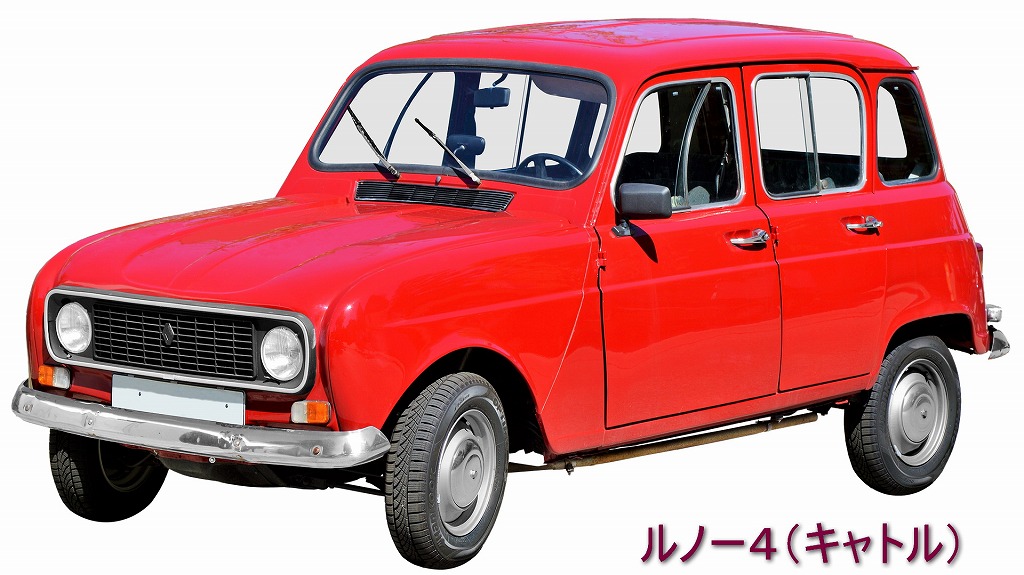 わたせせいぞう自選集 ハートカクテル 公式 サマーストーリーズ発売中 ハートカクテル 名車紹介 19年作品 ２匹のヤゴ より 美術館前に路駐している２台の車 左はフランスの大衆車ルノー4 1961 1992 右はイギリスの小型車オースチン Or