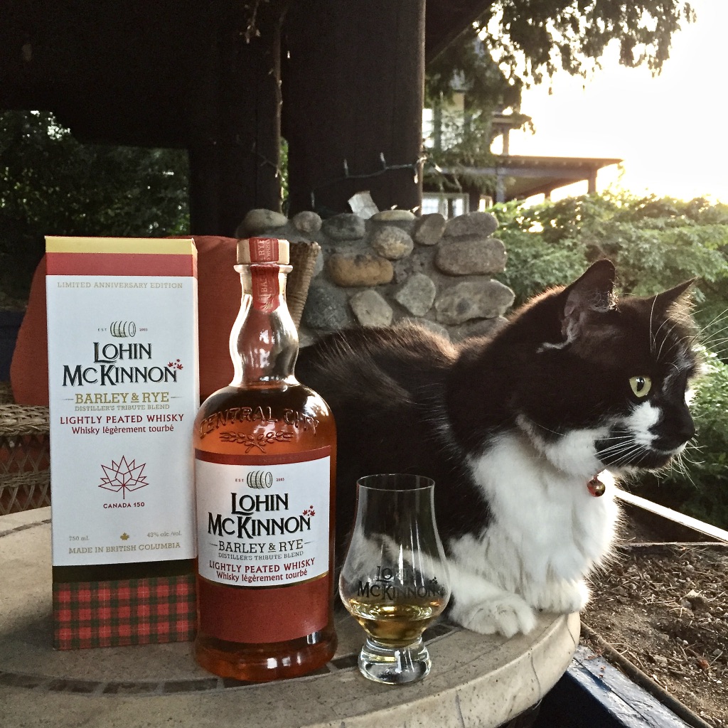 SurferWhisky's tweet photo. Happy Canada Day! Sunset dram with Larry, a nice @ @CentralCityBrew Lohin McKinnon Barley &amp; Rye 'Distiller's Tribute Blend' Lightly Peated Whisky. Cheers! #lohinmckinnon #centralcitybrewing #whisky #whiskey #canadianwhisky #canadiandistillery #whiskylove #dram #Mauimalts https://t.co/PSbFWEWj5n