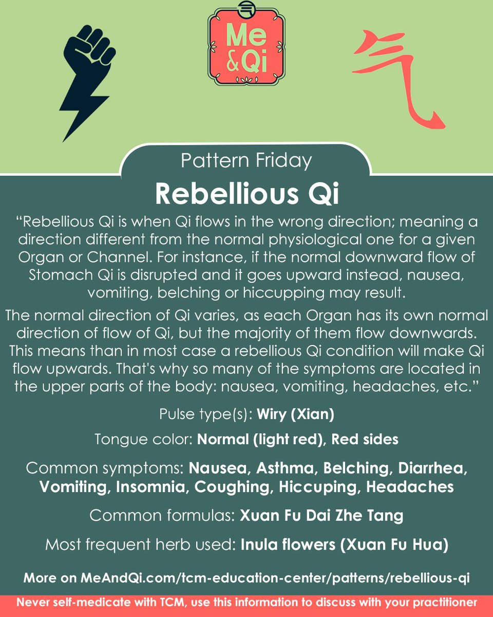 Pattern Friday! Today we look at Rebellious Qi: meandqi.com/tcm-education-…

#TCM #acupuncture #herbs #herbalism #naturalist #naturalbody #natural #naturelover