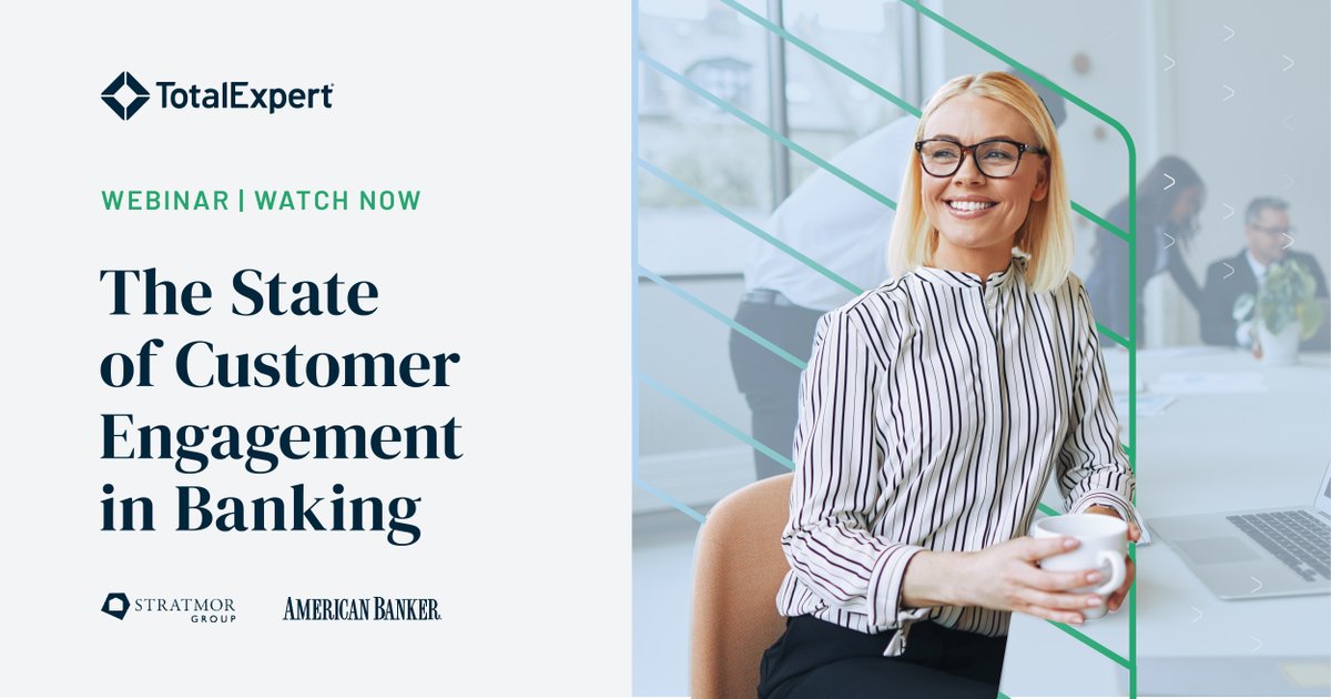 Miss Monday's #webinar with <a href="/AmerBanker/">American Banker</a> and <a href="/STRATMORGroup/">STRATMOR Group</a>? Catch the replay here for technology best practices to drive a customer-centric strategy in your bank: totexp.co/3xdjdCG