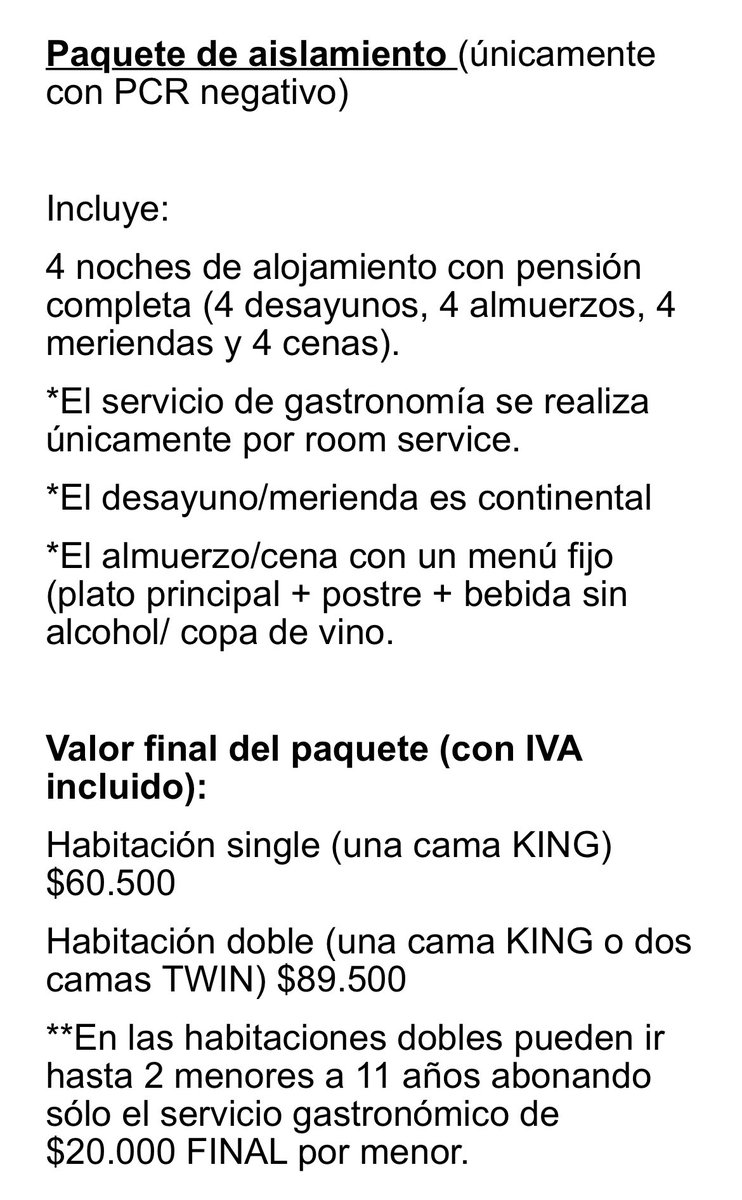 SirChandlerBlog's tweet image. “Paquete de aislamiento” para pareja bonaerense que vuelve al país $89.500. Cada menor de 11 años 20.000 más