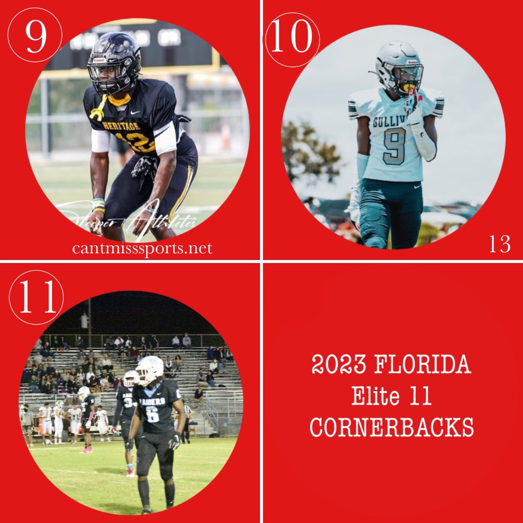 **College Coaches Take Notice**

Introducing Our Can't Miss 2023 FLORIDA Elite 11 CORNERBACKS #icantmiss

9 Damari Brown
10 Daniel Harris 
11 Phineas Allen

<a href="/db2_era/">Damari Brown</a>
<a href="/h9rrisdaniel/">Daniel Harris</a>
<a href="/PhineasAllen/">Phineas Allen</a> 

cantmisssports.net