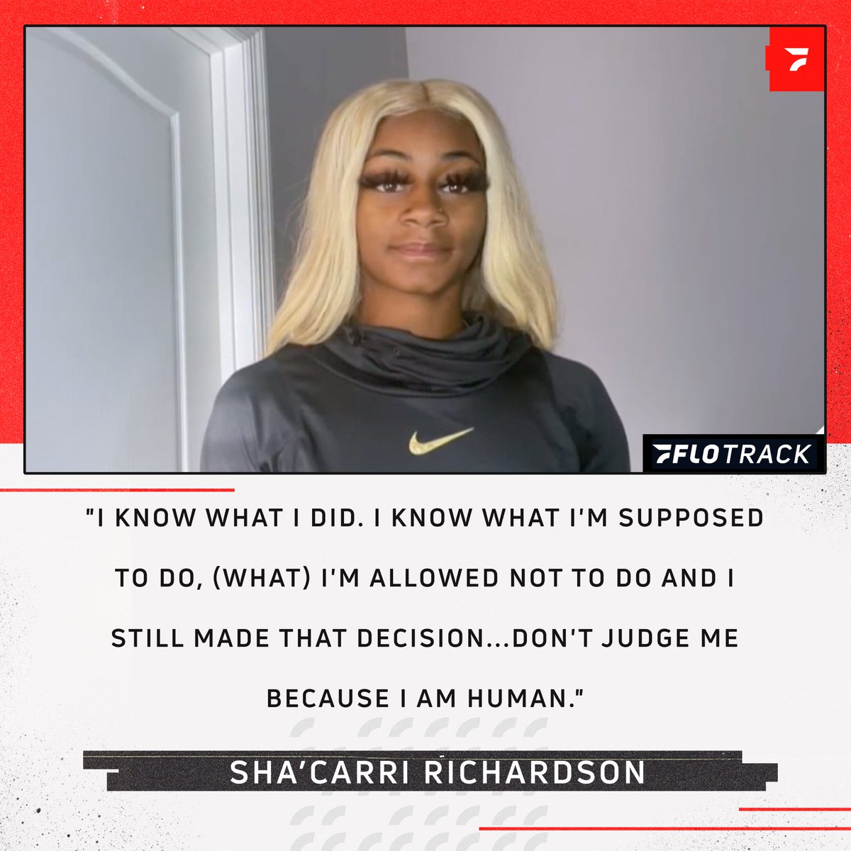 FloTrack's tweet photo. Sha'Carri Richardson in an interview this morning on the TODAY show. https://t.co/mrej0tPIGf