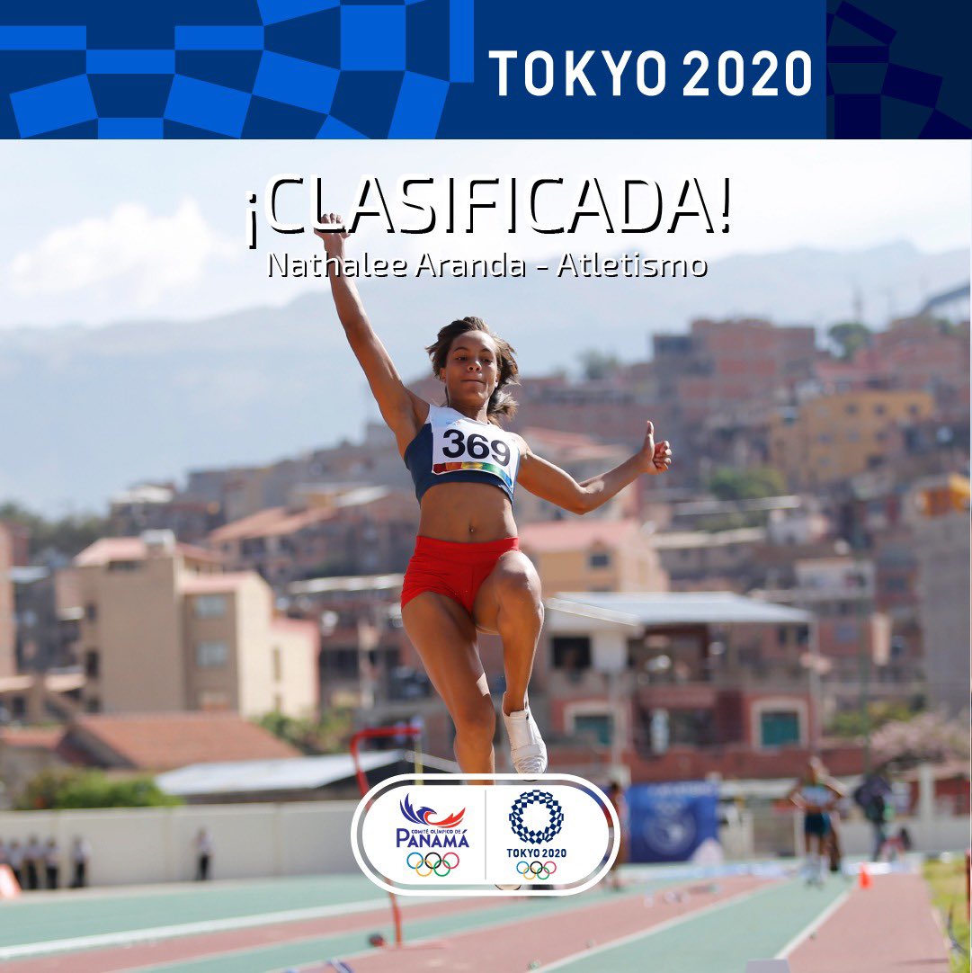 COlimpicoPanama's tweet photo. ¡NATHALEE ARANDA CLASIFICA A LOS JUEGOS OLÍMPICOS TOKYO 2020!🔥

Nathalee Aranda clasifica a sus 1eros Juegos Olímpicos en Atletismo - Salto Largo por Ranking Mundial. 

¡FELICIDADES NATHALEE!♥️🇵🇦

Somos #UnPaisUnEquipo #Panamá #Atletas #tokyo2020 https://t.co/VyGw9Ol49b