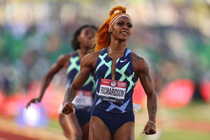 TheAthletic's tweet photo. Sha’Carri Richardson will not be eligible to compete in the 100 meters at the Tokyo Olympics after accepting a one-month suspension following her failed drug test at the Olympic trials. https://t.co/tMoEQsp0OT