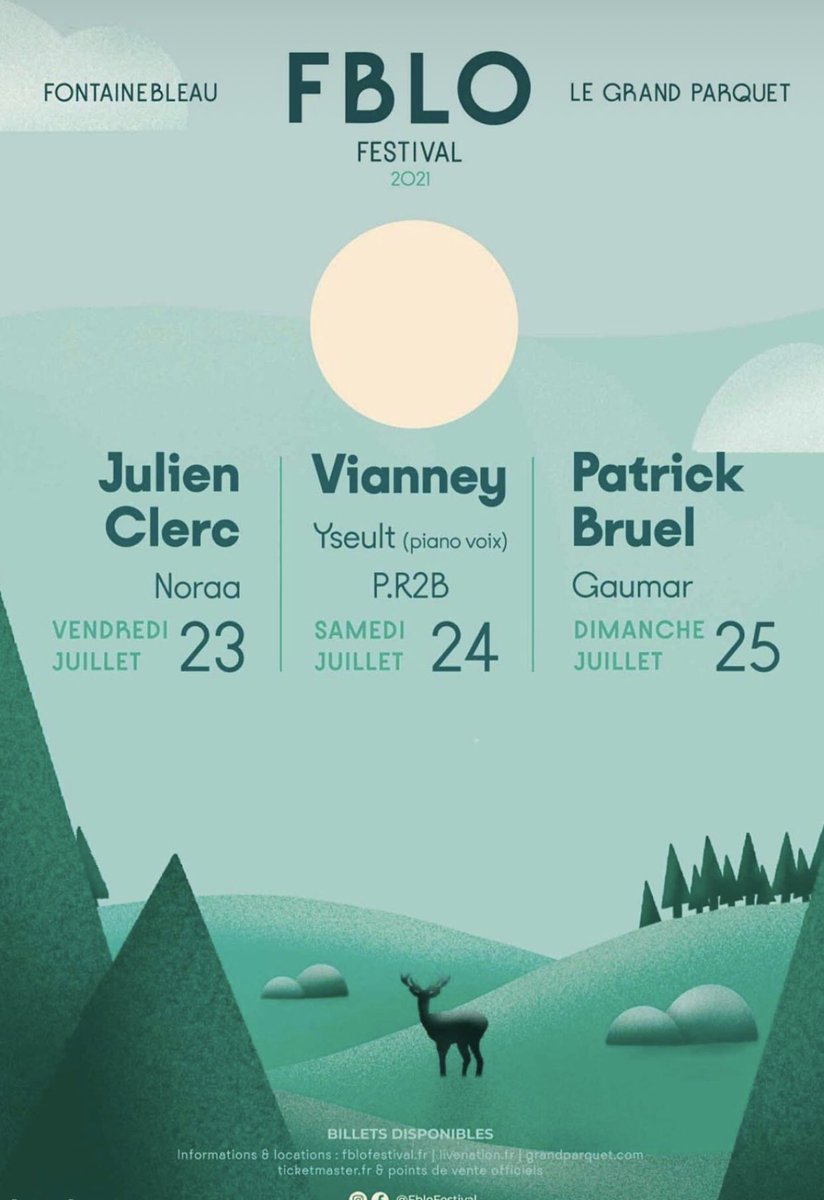 IsabelleMirocha's tweet photo. Oh la très jolie programmation ❤️🎶❤️🎶❤️
Festival #FBLO de #Fontainebleau

 @LivenationFR @angeloizb @JulienClerc_Off @VianneyMusique @PatrickBruel https://t.co/08XOzwWLqj