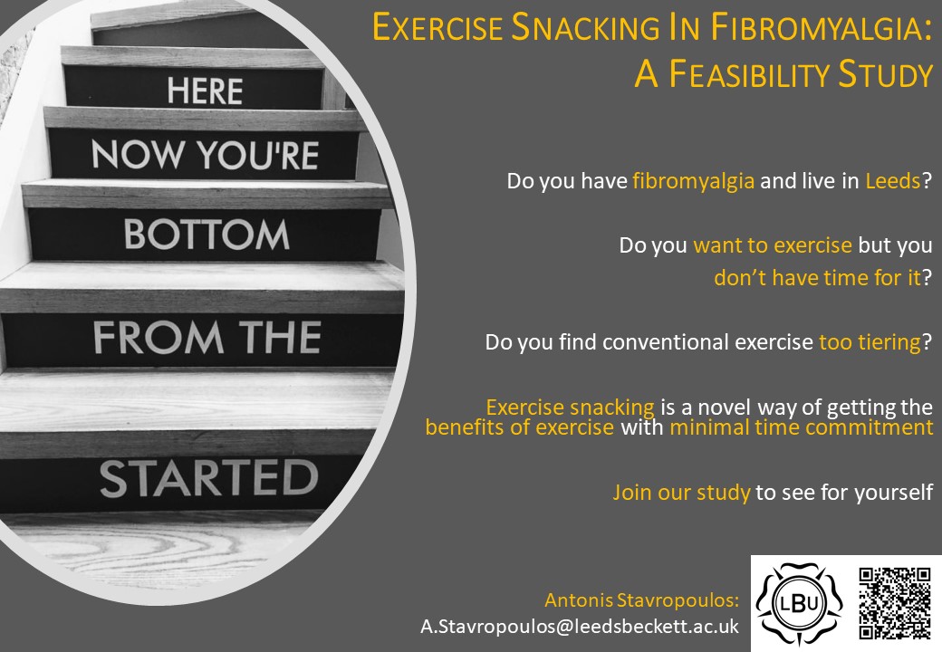 StavAntonis's tweet image. Do you have #Fibromyalgia and live in Leeds? Join our study to see if #exercisesnacking works for you