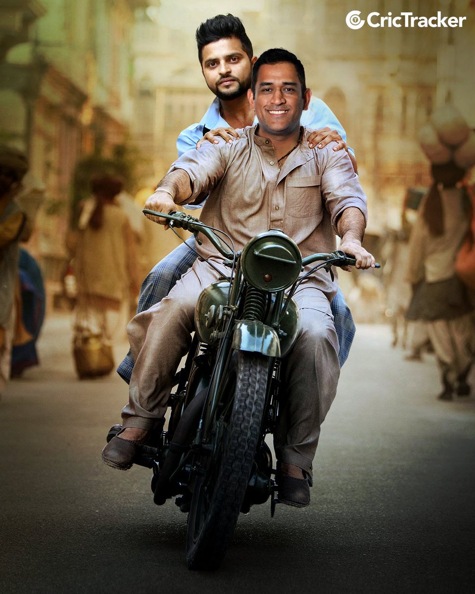 Cricketracker's tweet photo. .@RRRMovie  x @ChennaiIPL . How many of you are eagerly waiting for Thala &amp; Chinna Thala reunion?😍

#IPL2021 #MSDhoni #SureshRaina #CricTracker https://t.co/jbbkmXXcvd