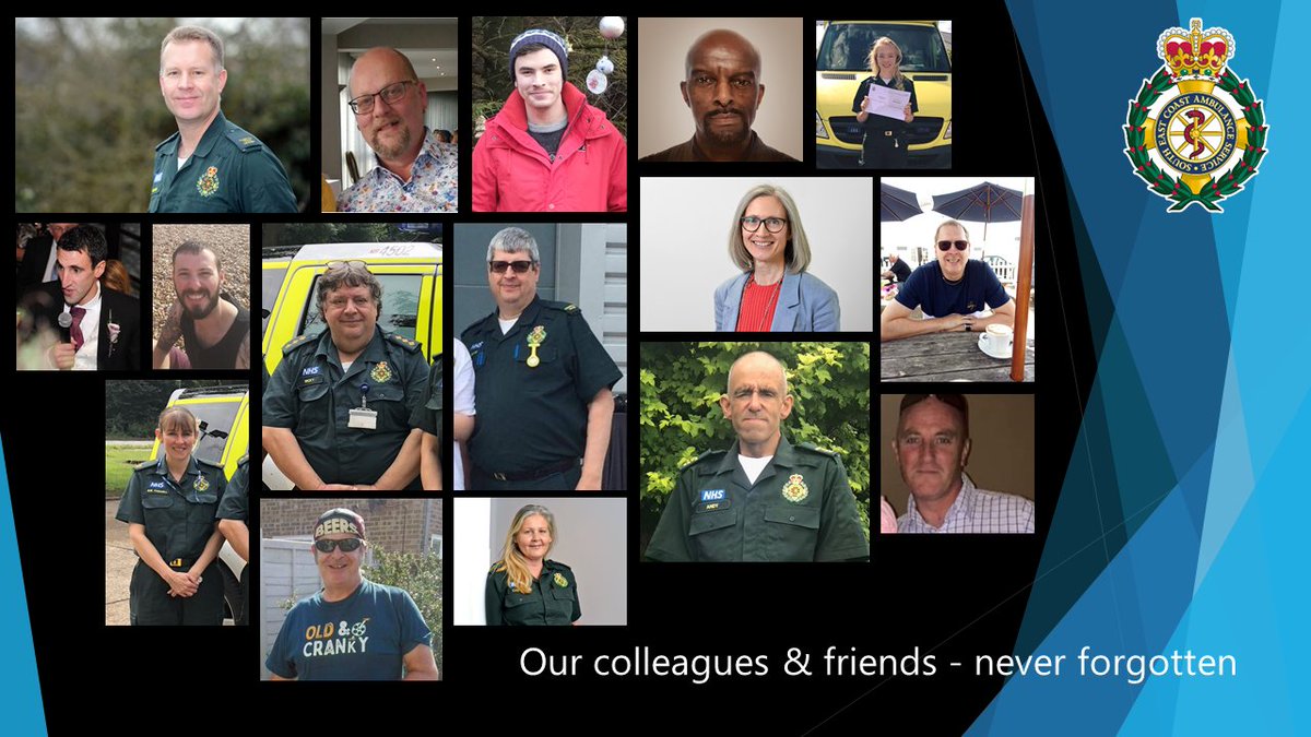 SECAmbulance's tweet photo. Today as we see buildings across the country lit up blue to say ‘Happy Birthday’ to the NHS &amp; to recognise its special place in our lives, we're also remembering all those who've lost their lives during the pandemic especially our #SECAmb colleagues &amp; friends 💚 💙 #notforgotten https://t.co/FLEQPYzWgA