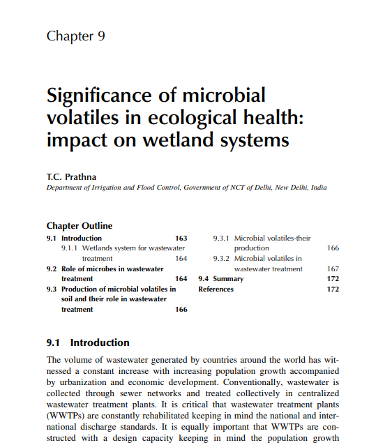 PrathnaTc's tweet photo. New publication: Book chapter on impact of microbial volatiles on wetlands published by @ElsevierConnect My first publication on wetlands! https://t.co/EZvZyHYFou