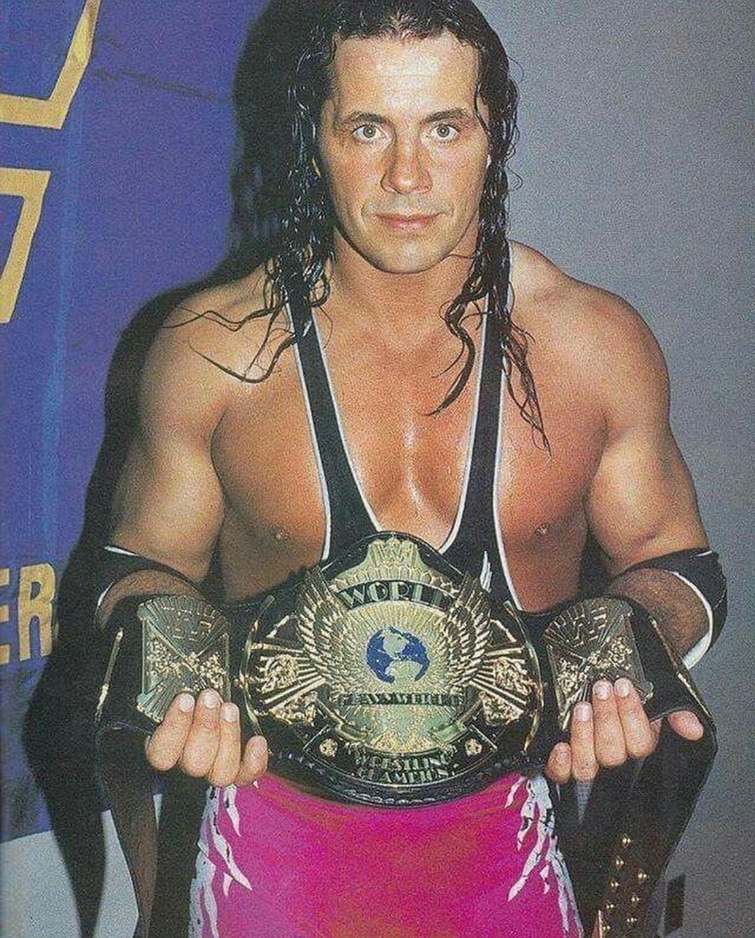 Happy birthday to 5 time WWF Champion and a 2 time WCW World Heavyweight Champion Bret Hart . 