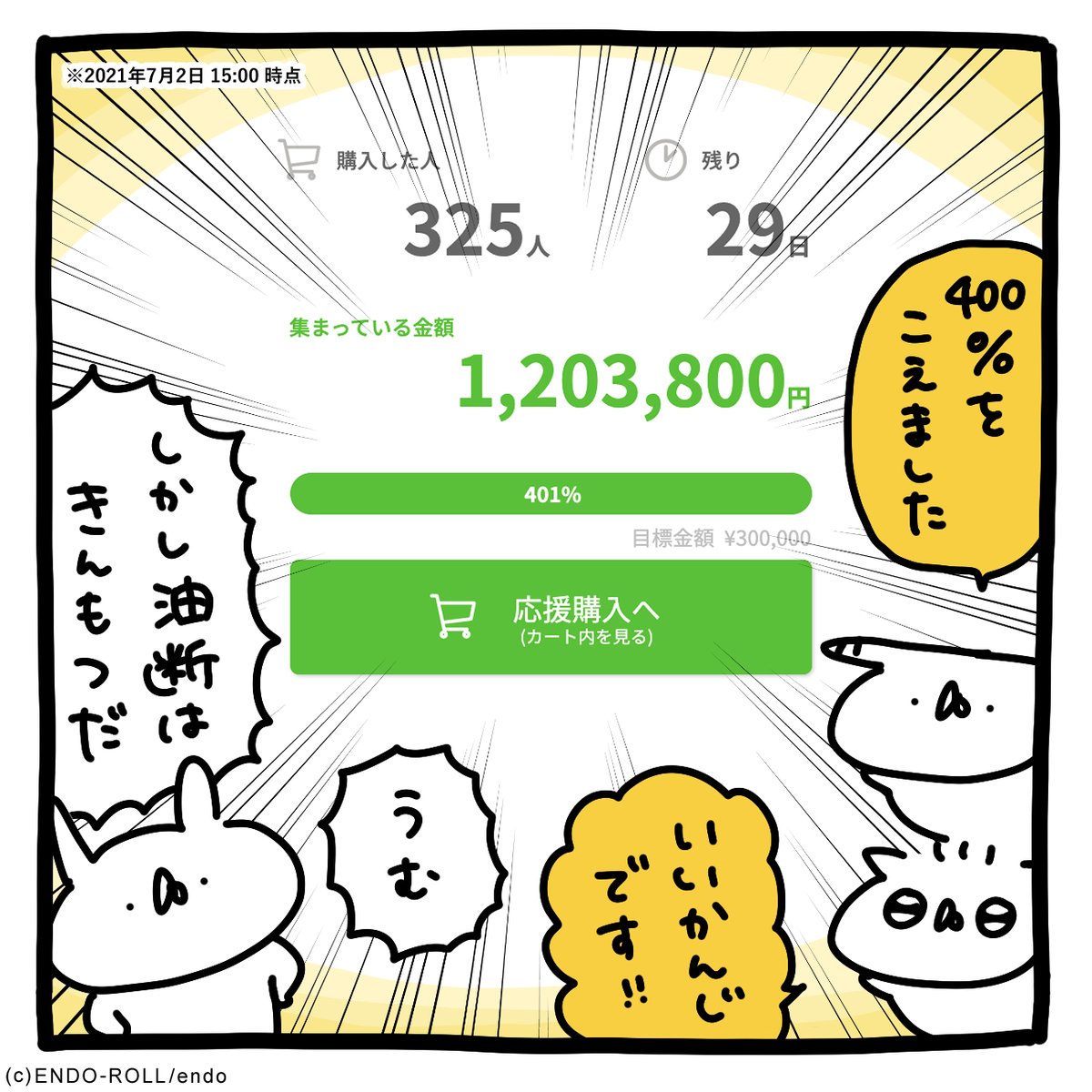 \ asobizaコラボ開催中 /

ついに400%超え✨ 皆さまのおかげでステキなグッズの商品化が決定しました!
https://t.co/SIMyPyiFTk

このプロジェクト、皆さんはもう見ましたか……?
((🐰🐰🐰)) <チラッ

7/31まで開催中ですので、まだの方はぜひ!🎉

#バンダイナムコ研究所 #TRINUS 