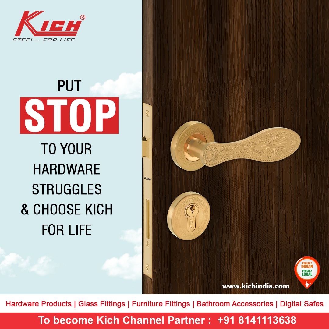 HardwareSamachr's tweet photo. KICH Architectural Products Pvt. Ltd. (Rajkot)

To become @Kich_India Authorised Channel Partner Call us @ +91 8141113638

#Kich #KichIndia #KichArchitecturalProduct #ArchitecturalHardware #GlassFittings #FurnitureFittings #BathroomAccessories #HardwareProducts #DigitalSafes https://t.co/NxW1Ls4Iq3
