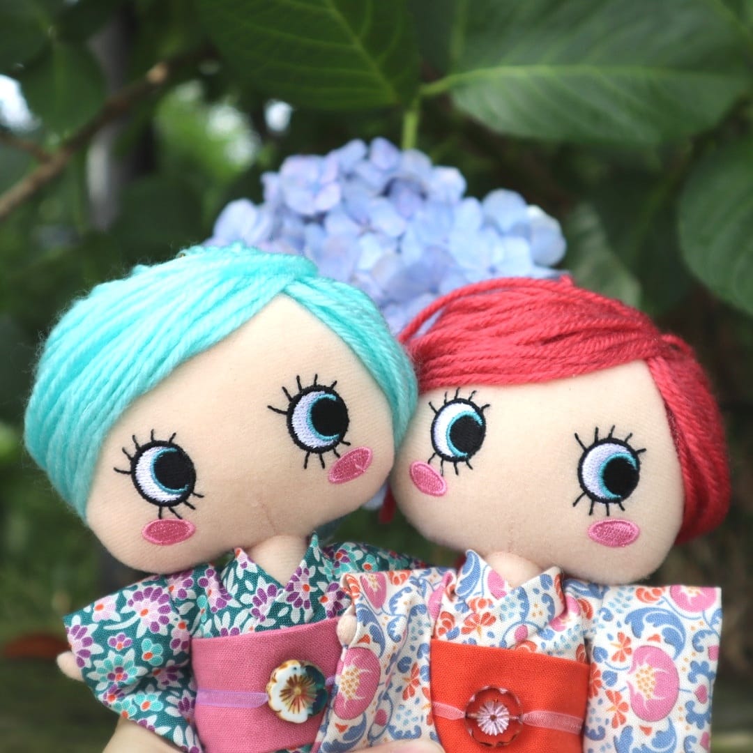 【超美品】カスタムイーマリーちゃん 浴衣セット ポーチ付!! エアリーブルーフェザー柄ガーリー浴衣3点セット 浴衣セット