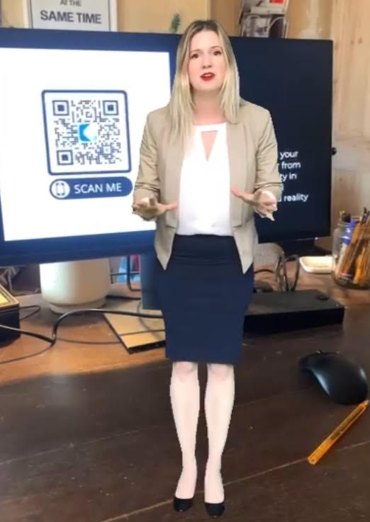 Experimenting with augmented and virtual reality for social justice and healthcare thanks to <a href="/atlanticfellows/">Atlantic Fellows</a> and the amazing Alice Wroe! Seeing a hologram on my desk makes me excited about the possibilities of this tech for healthcare! #AugmentedReality #healthcareinnovation
