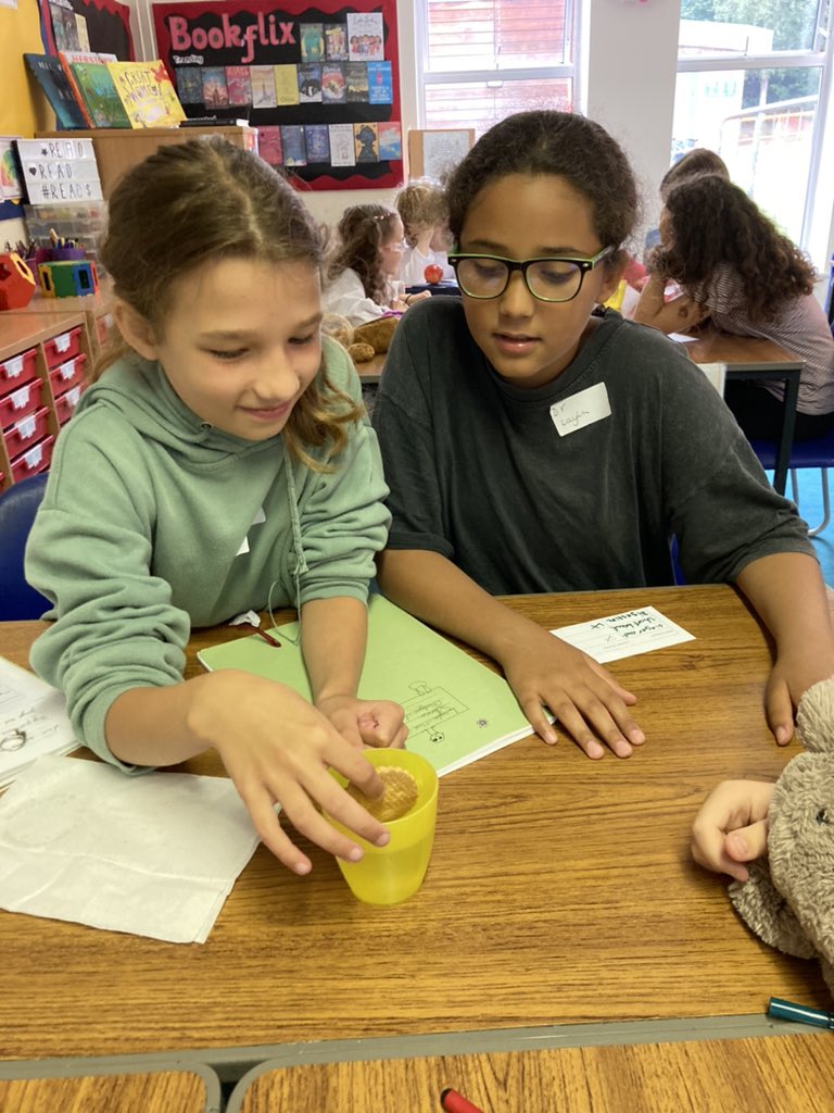 WarnhamCEP's tweet photo. Marvellous start to Warnham Science Day 2021. Which biscuit is the strongest for dunking in tea? Digestive, shortcake or ginger snaps! #badgerclass #scienceday #science 𦑠https://t.co/BFK7jCUbP0
