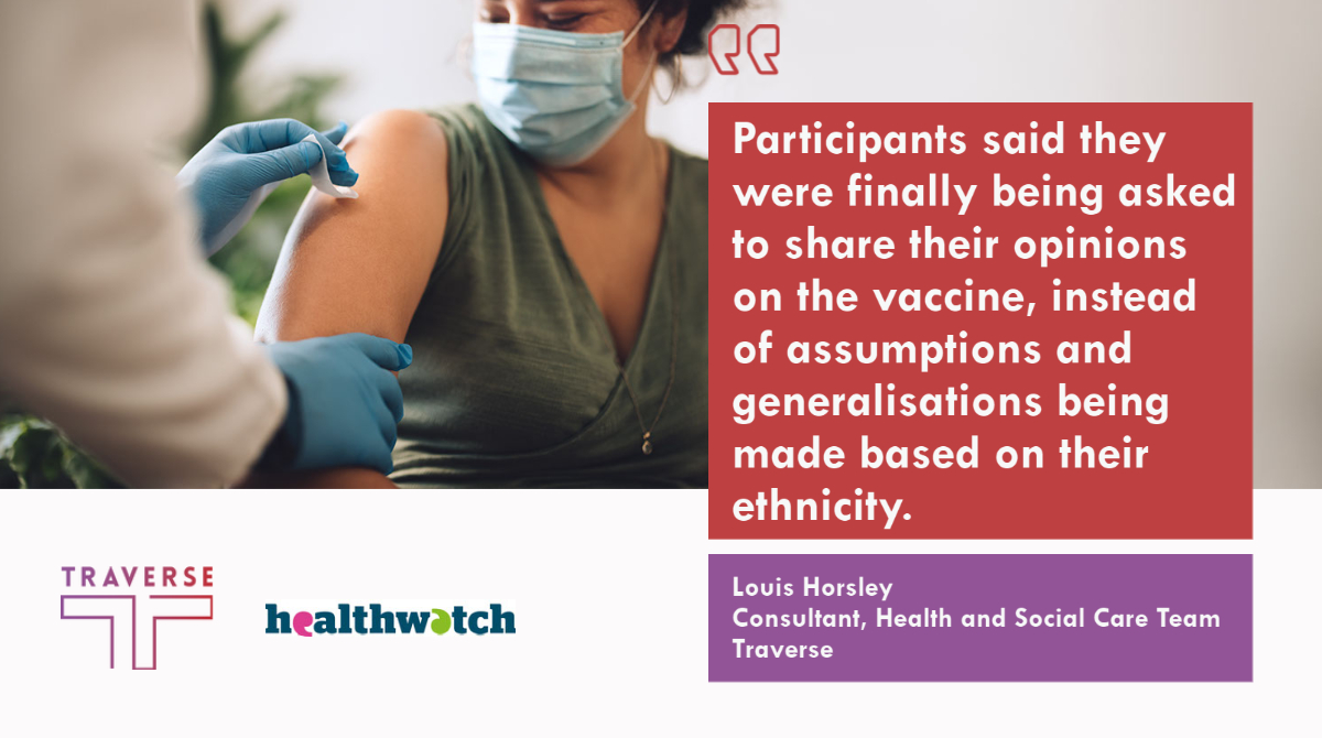 traversepeople's tweet photo. Empowering people to speak their minds on a divisive issue like Covid-19 vaccine hesitancy first requires a safe and inclusive space. 

Find out how our health and social care team achieved this in our new blog for @TheSRAOrg #SRABlog #VacciNationReport

👉https://t.co/vS0dmZ1VwS https://t.co/AzEZqkm3MH