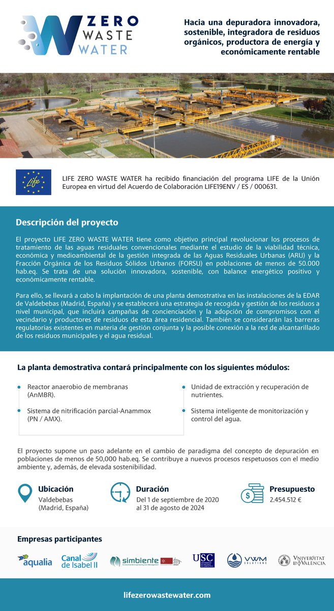 Tratamiento combinado de Agua Residual Urbana (ARU) y la fracción orgánica de los Residuos Sólidos Urbanos (FORSU) en EDAR con balance energético positivo aplicado a poblaciones de menos de 50,000 hab.eq.💧♻️ #lifezerowastewater #sostenibilidadambiental #balanceenergeticopositivo