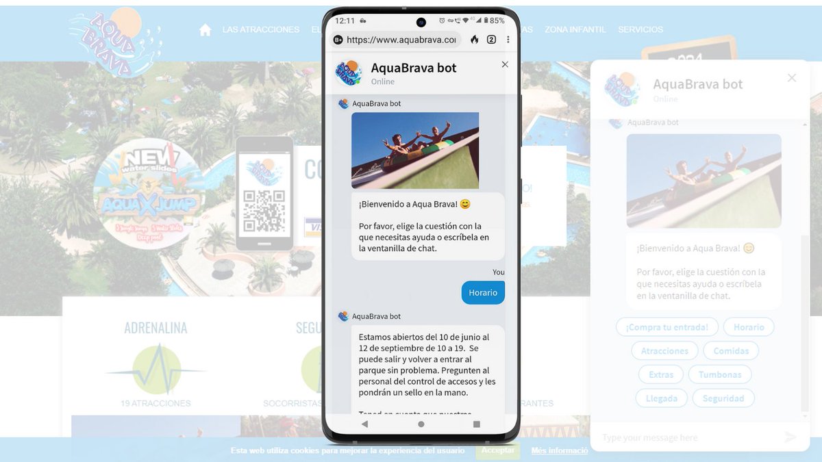 🌊 AquaBrava (🇪🇸) has launched our chatbot for delight of its visitors and you can too!

👉 Visit us: hotelway.ai/products/

🥇 #industry leaders trusts #hotelway.

#chatbots #hospitalitytechnology #hoteltechnology #hotels #hotelchatbot #travel #hoteliers #spaintravel
