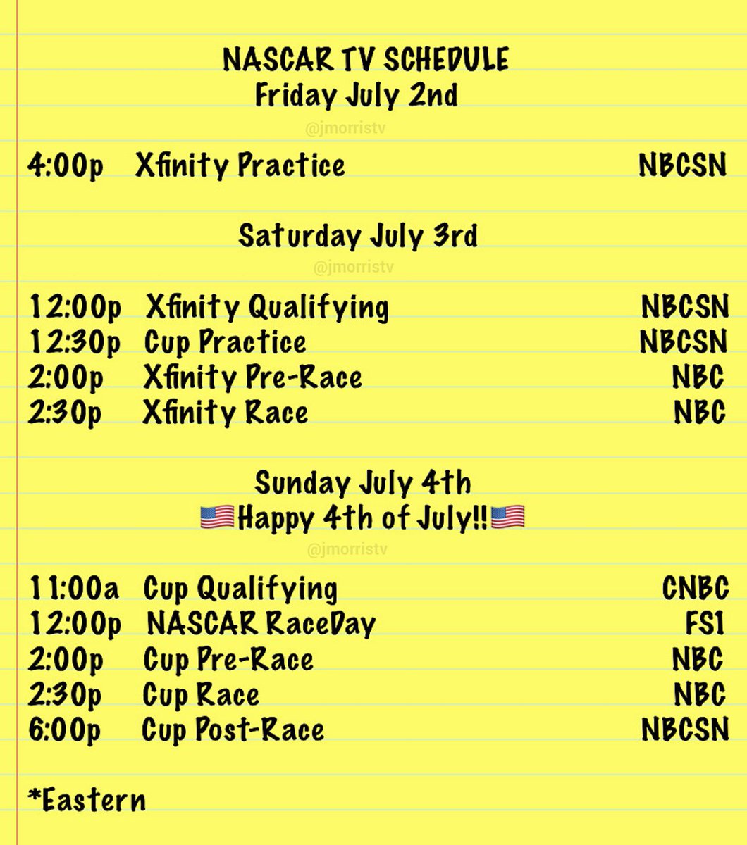 JMorrisTV's tweet photo. ICYMI: Fun weekend ahead @roadamerica. Corrected Xfinity &amp; Cup qual info. #NASCAR 🚗💨🏁🏆🇺🇸 https://t.co/ecAepwE9a5