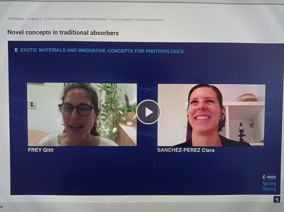 I thought of checking the #EMRS Spring meeting videos and what a nice surprise! My face in the video thumbnail woth Prof. Gitti Frey 🤩👩🏻‍🔬👩🏻‍🔬 #WomenInScience