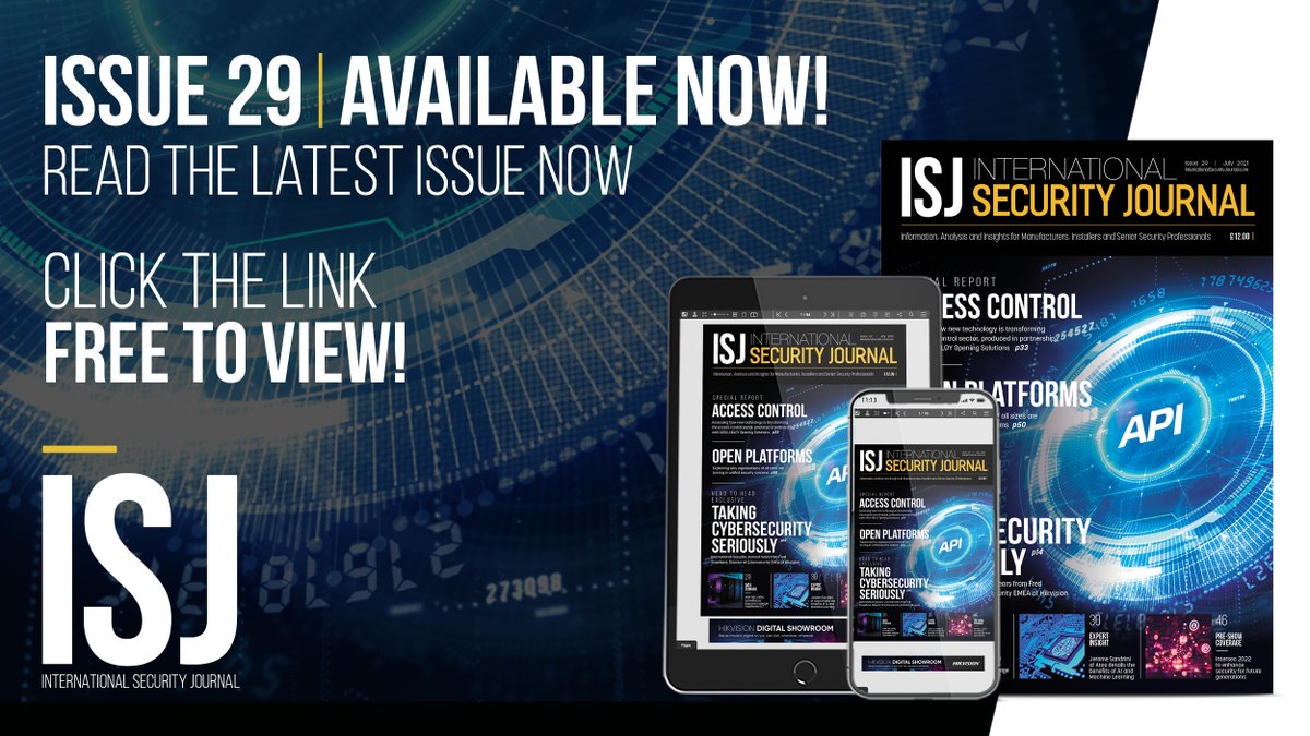 IntSecJournal's tweet image. The new edition of ISJ is OUT NOW! This month features an exclusive interview with Fred Streefland, Director of Cybersecurity EMEA at @HikvisionHQ and our Special Report is on access control, produced with @assaabloygs! Read your FREE copy here: …ital.internationalsecurityjournal.com/html5/reader/p…