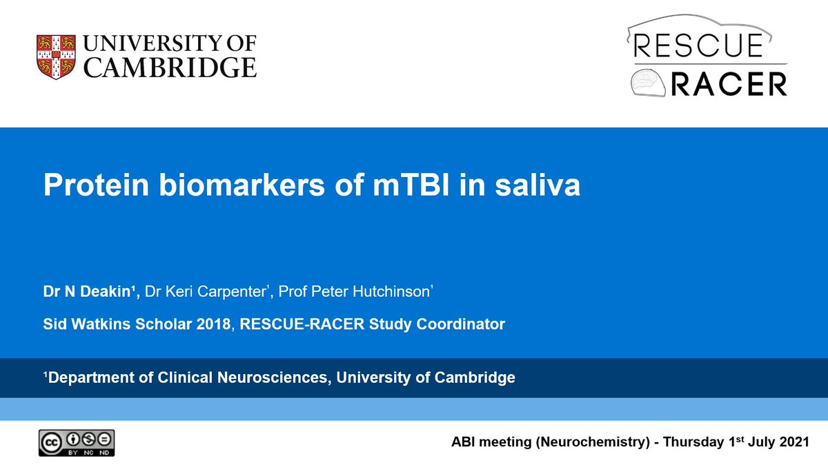 Our #motorsportconcussion social media accounts may have been quiet, but there's a huge amount of work going on behind the scenes!

Yesterday <a href="/DeaksND/">Naomi Deakin</a> presented #salivasample results to the <a href="/Cambridge_Uni/">Cambridge University</a> #braininjury meeting.

Thanks to our <a href="/dundeeuni/">University of Dundee</a> collaborators for analysis!