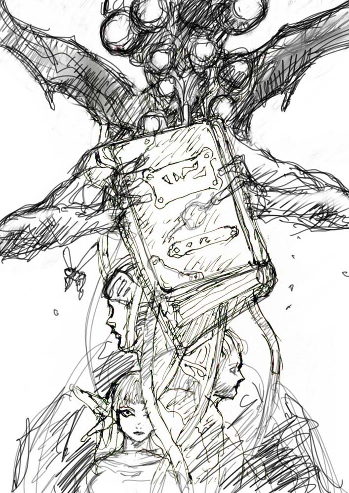 そして他のラフスケッチ…
And other rough sketches.

#illustration #HitoshiYoneda #イラスト #米田仁士 #GMウォーロック 