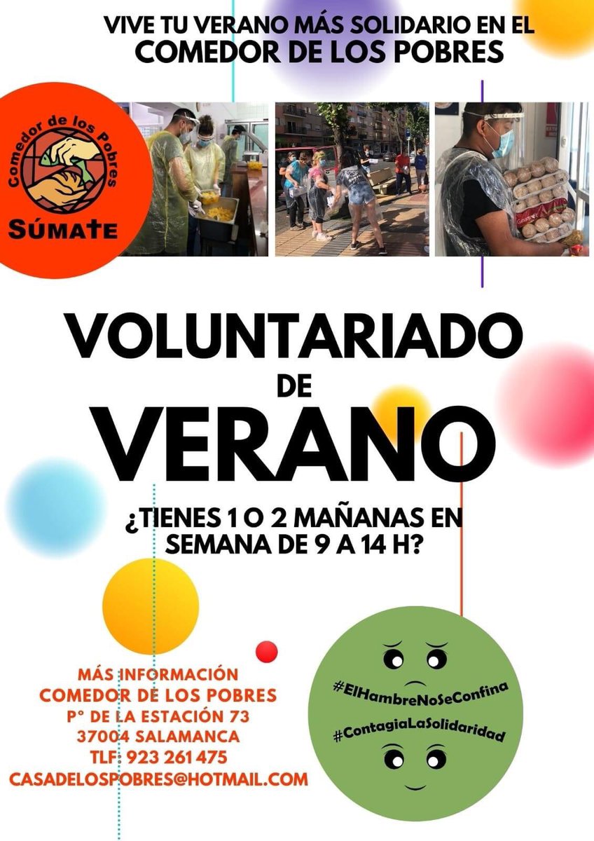 ComedorPobresSa's tweet photo. COMPARTE - Comienza el verano, época de descanso, de cambios y quizá en ese montón de ideas podamos hacer un hueco para regalar un poco del amor que todos tenemos dentro. https://t.co/3xPyA8ziBD