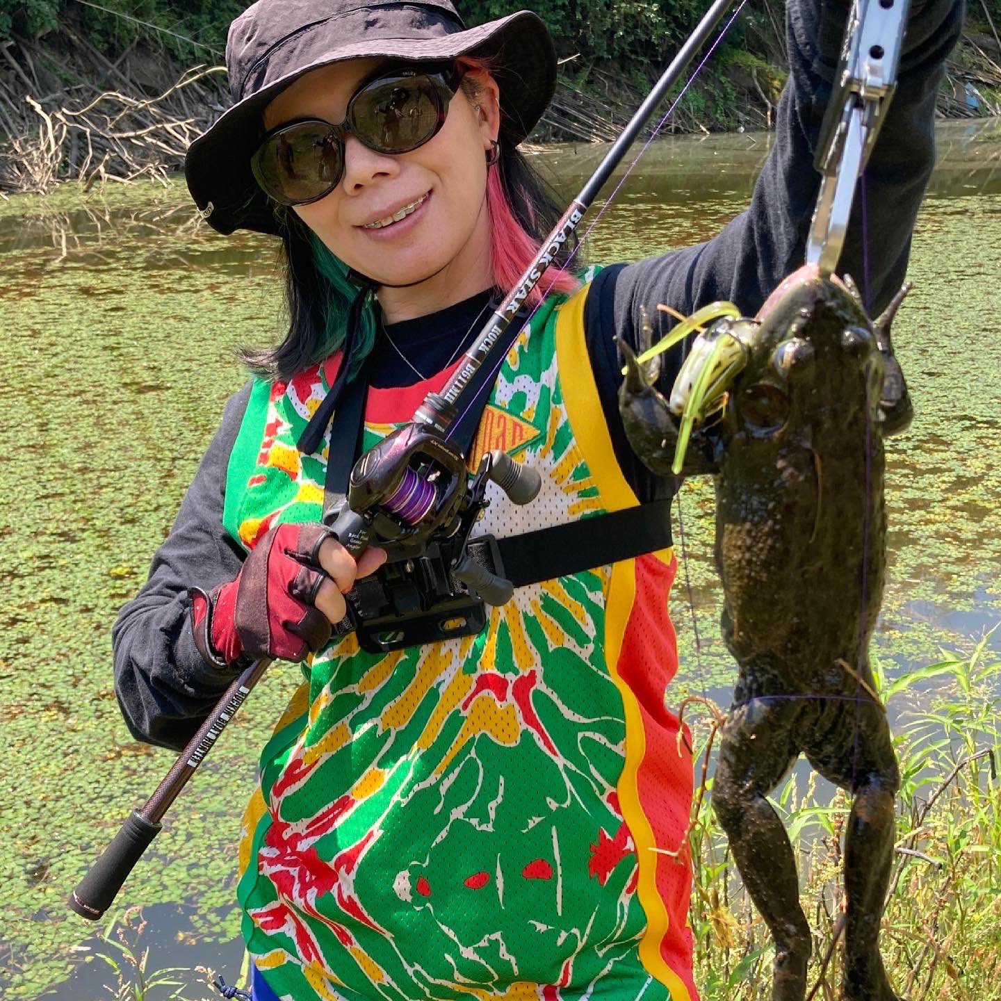 トモチン フロッグで釣れたものはフロッグでした ライギョはリベンジねっ ゲロゲロ Xesta Blackstar Toray 東レ スーパーストロングpex8 フロッグ T Co Wjxquclne9 Twitter