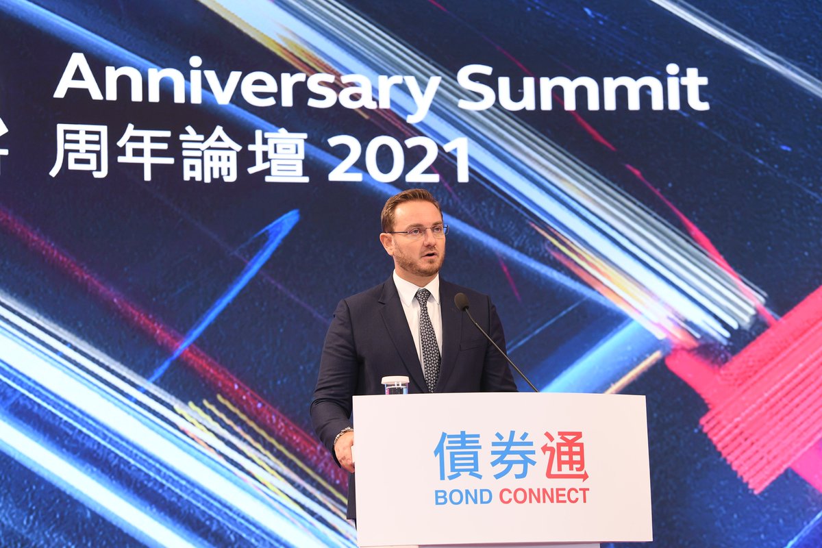 HKEXGroup's tweet photo. Celebrating #BondConnect’s 4th anniversary! We welcomed over 850 buy-side and sell-side experts at the Bond Connect Anniversary Summit online today, discussing the latest developments of China’s #bond market. Our #thanks to those who attended, and #HappyBirthday Bond Connect🎉! https://t.co/sEGXVqiDJX