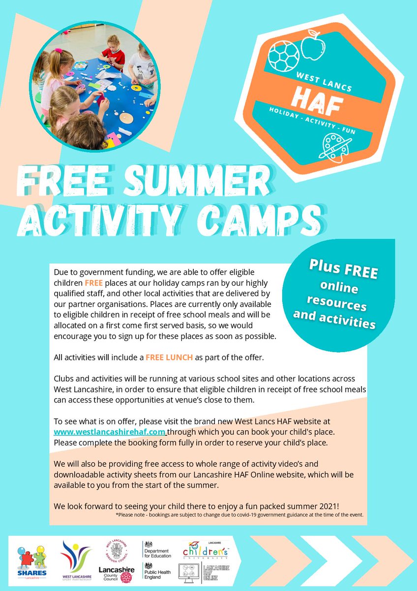 HillsidePSSkem's tweet photo. Have you booked your #HAF summer activity camp place yet?
Places are free for FSM children and lunch is provided!
#summer2021 #summerfunforkids #community #togetherwecanshine ❤️ https://t.co/wRTII7zSGT