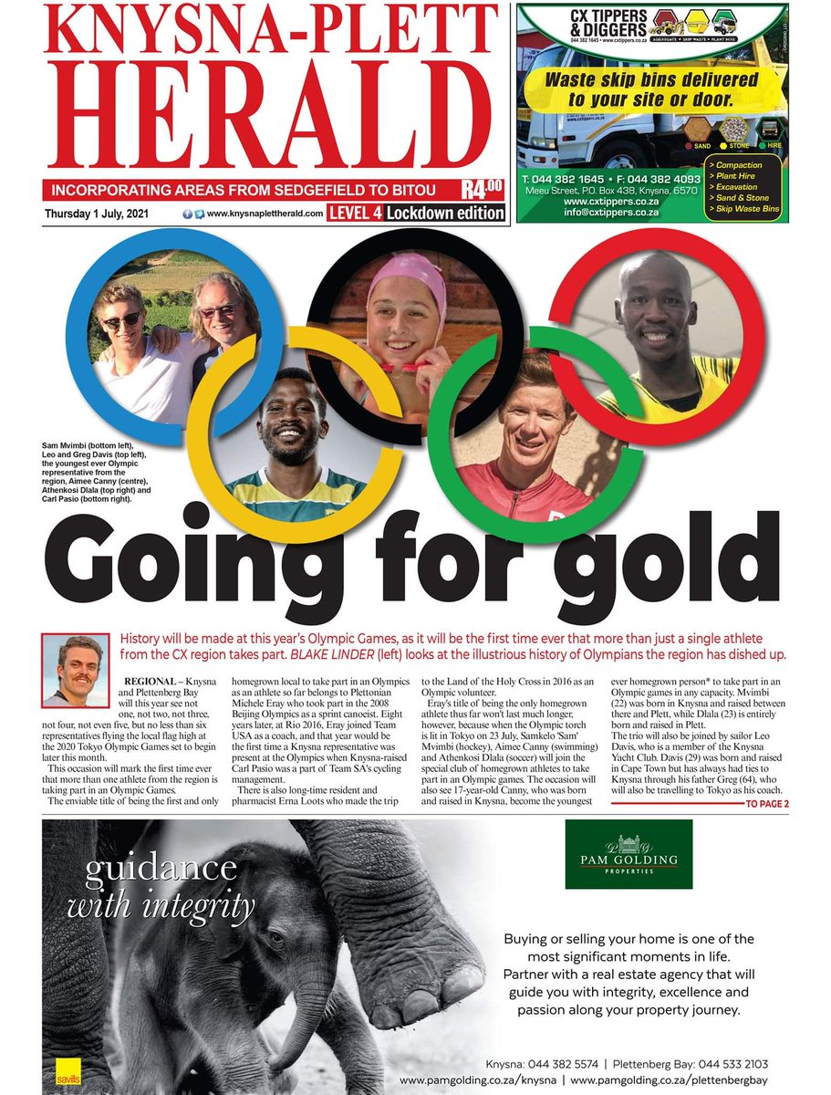 So proud of our four past pupils, and one current parent, who feature in this article about the Olympics!! Read more in the Knysna-Plett Herald: bit.ly/3wfABW1 #olympics #proudlyoakhill #proudlysa