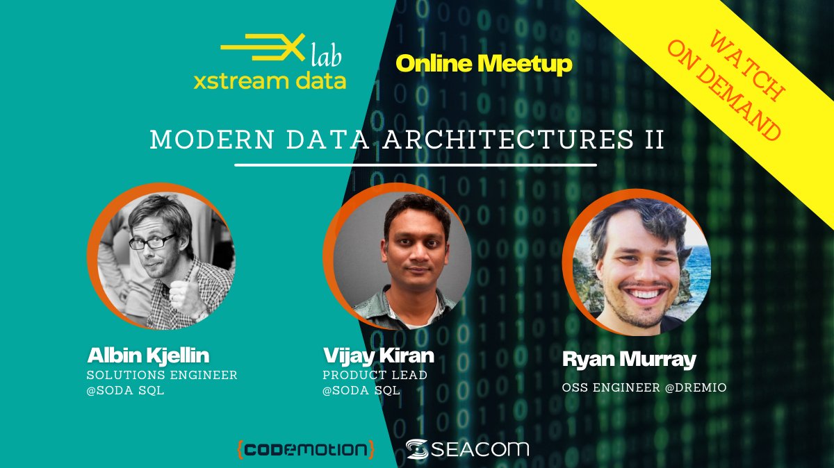 mariapinadc's tweet image. Interested on #projectnessie #sodasql and modern #opensource #dataarchitecture ?
Missed the #xstreamdata #meetup?
Watch it on-demand!  
🎥🎥  youtube.com/watch?v=FZ_eQH…
#datalake #lakehouse  #metastore #datapipeline #dataquality #datacloud #dataops