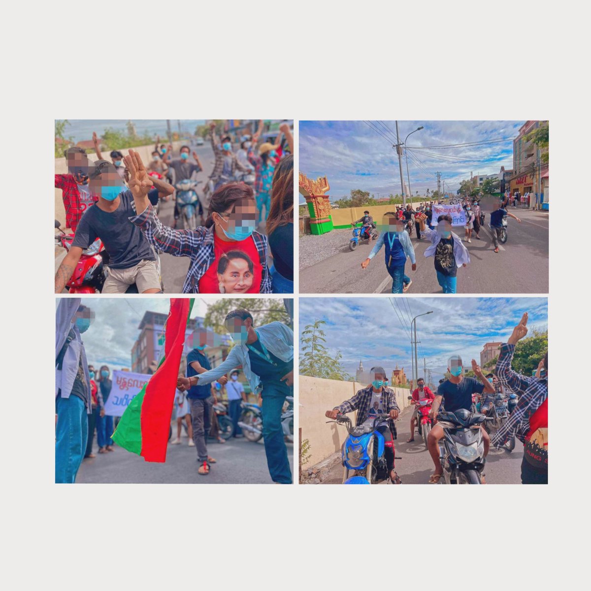 don_msi's tweet photo. Youths set fire to a national flag on 69th street in #Mandalay to show their utmost resistance towards the ruthless military ruling today. 
#July2Coup #WhatsHappeningInMyanmar https://t.co/nIdnRFfGdz