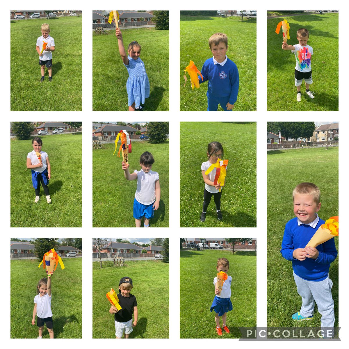 These are our Olympic torches . We had so much fun making these .@DeightonPrimary