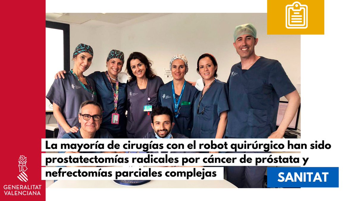 GVAsanitat's tweet photo. 📋 El servicio de Urología del Hospital General de València alcanza las cien cirugías robóticas

🔗https://t.co/tQTYWTG21y https://t.co/Iq9yKECXLe