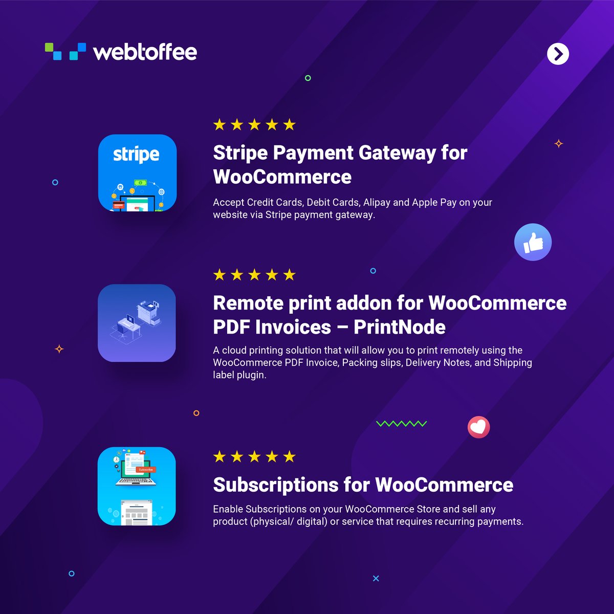 WebToffee's tweet photo. Get to know our WordPress and WooCommerce premium extensions loved and praised by millions of developers for making their job easy. #webtoffee #addtimetolife https://t.co/JqOECEiFv3