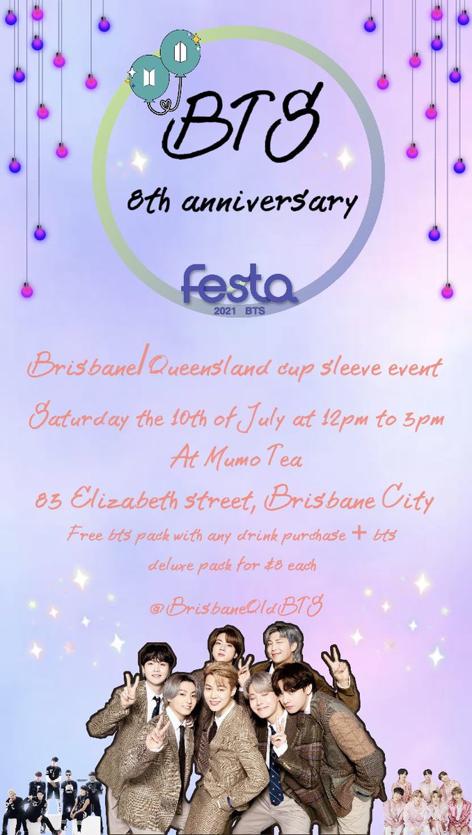 BrisbaneQldBTS's tweet photo. Our BTS Festa event is now ready to go see the poster below ππΌ for more information π
As we get closer to the date we will update if mask will be mandatory or limited people in at a time, so please keep an eye out π
@BTS_twt
#QLDArmy https://t.co/NRyYnqN6Dd