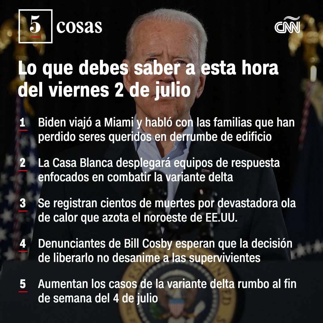 CNNEE's tweet image. La Casa Blanca desplegará equipos de respuesta enfocados en combatir la variante delta. ¿Qué se puede hacer sin arriesgarse durante el fin de semana del 4 de julio? Esto es lo que debes saber a esta hora: cnn.it/3dBAHko