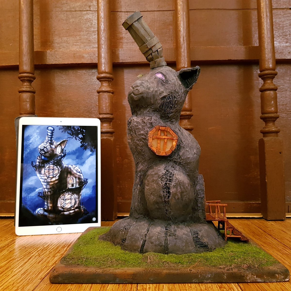 SujoMojo's tweet photo. "Cat House" - Mixed Media Diorama

- I really enjoyed making this because this was, in a way, the very first diorama that I've made. As far as I remember though hahaha https://t.co/JNCOzuFzuc
