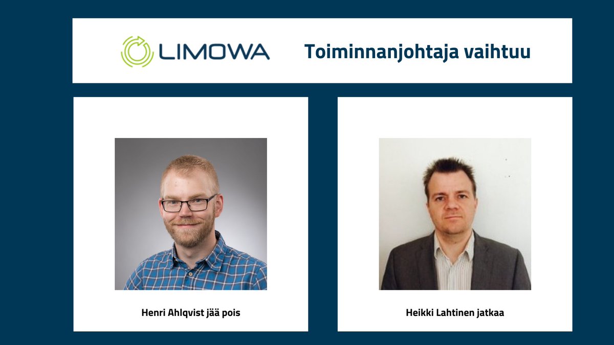 LIMOWA ry:n toiminnanjohtajana kolme vuotta toiminut @AhlqvistHenri siirtyy uusiin haasteisiin elokuussa. Heikki Lahtinen on aloittanut väliaikaisena toiminnanjohtajana. Heikki, hallitus ja työryhmät jatkavat yhdessä aktiivista toimintaa. Lisätietoja: bit.ly/3qJ01dv