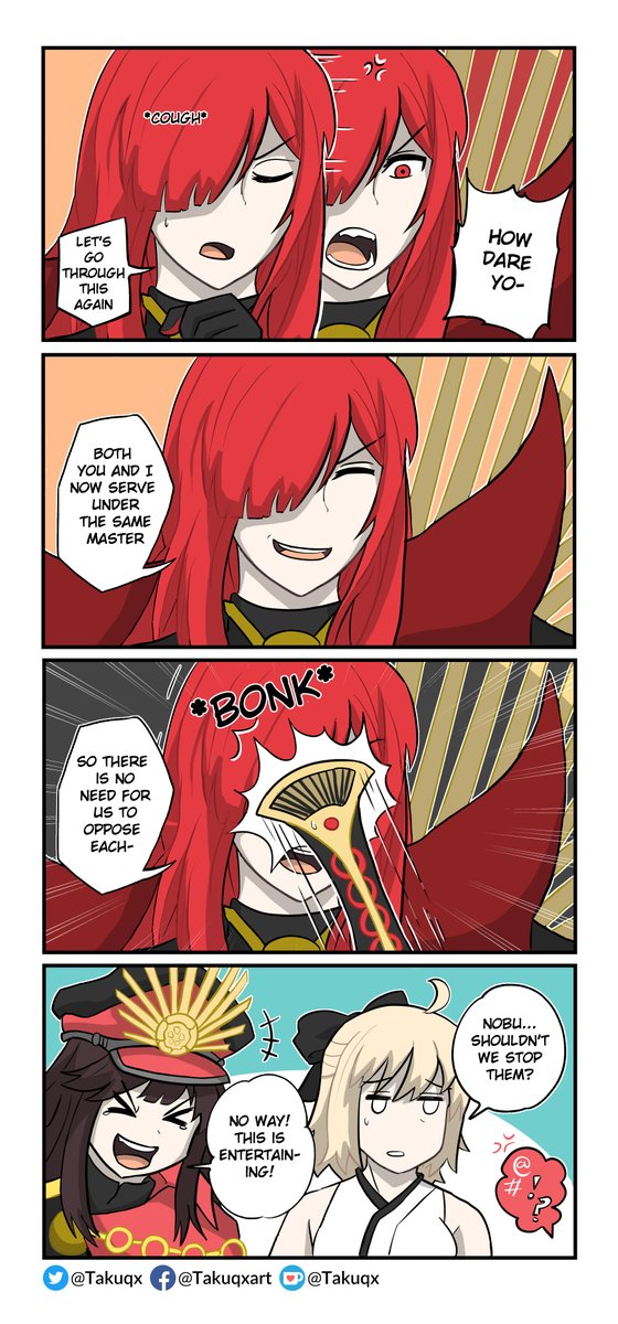 Little Okitan wants to help Master: Part 62 [Mission failed]
#FGO 

That hit to the face is for those who didn't get Maou Nobu. And this is the last chapter of this arc, thank you for reading! 
