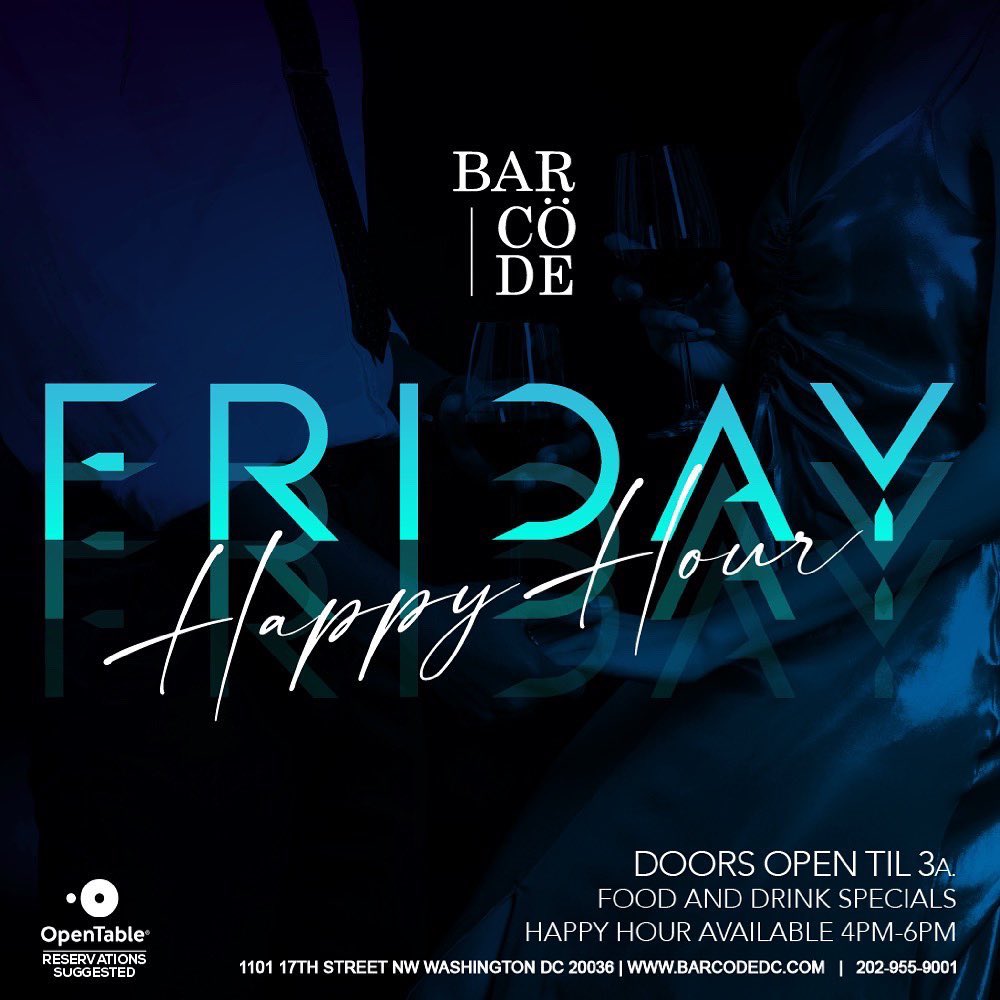barcodedc's tweet image. FRIDAY: Happy Hour from 4-6p. Doors open til 3am Make your reservations now opentable.com/barcode. Late Night Food 
 Washington D.C. Washington, D.C. #HappyHour #wdc #drinks #washingtondc #july4th #independenceday