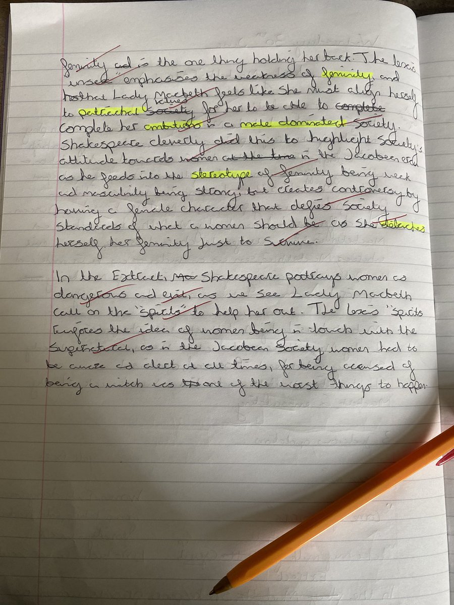 Year 9 definitely demonstrate our motto at The Valley - Be Kind, Work Hard, Step Up! The beginnings of a very promising piece of work by SS on women in Macbeth :-) #TVLA #Macbeth #Shakespeare #Literature #Hardwork #StepUp #WorkHard #TheValleyLeadershipAcademy