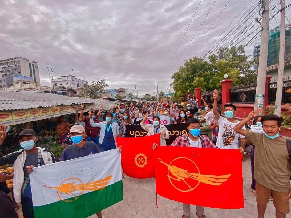 don_msi's tweet photo. #Mandalay's coalition strike marched against the military coup successfully despite SAC's tight security. 
#July2Coup #WhatsHappeninglnMyanmar https://t.co/P9fJ4NOsvP